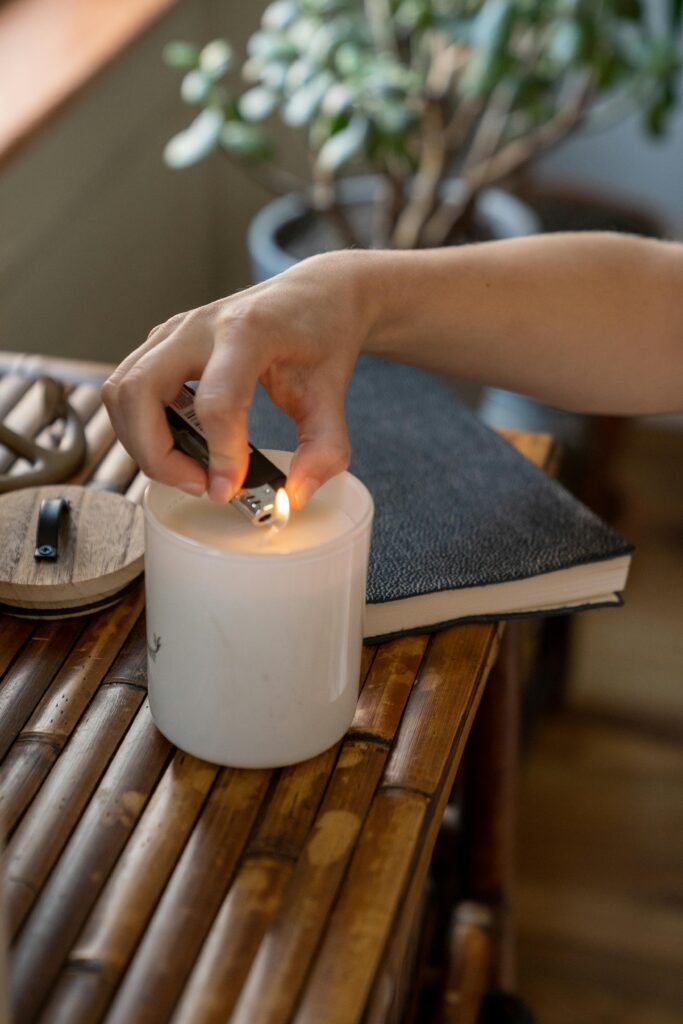 Peace&Glow anxiety relief candles ritual to reduce stress and anxiety